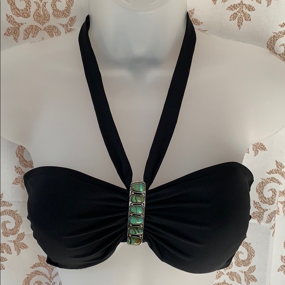 Ralph Lauren Other - Ralph Lauren Black bikini top with turquoise sz 10